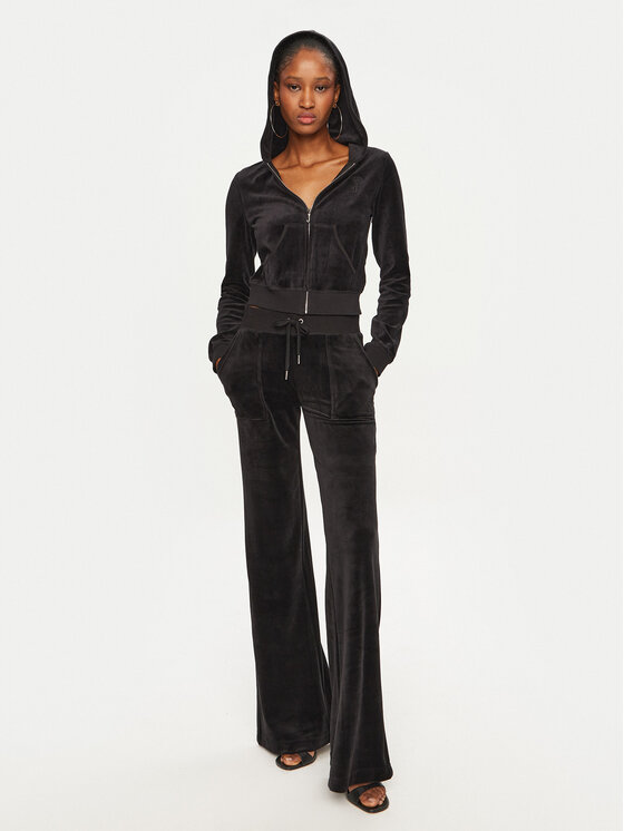 Juicy Couture Juicy Couture Majica dugih rukava Robyn JCSEBJ007 Crna Slim Fit