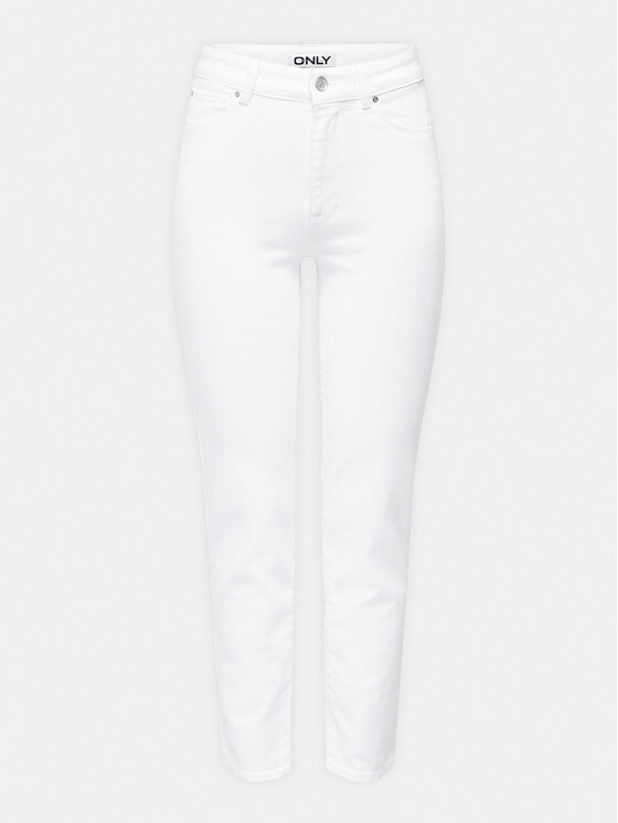 ONLY ONLY Jeansy Emily 15292435 Bílá Straight Fit