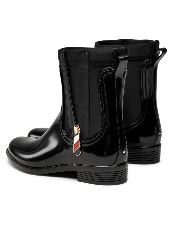 Tommy Hilfiger Tommy Hilfiger Gummistiefel Corporate Zipper Rainboot FW0FW06000 Schwarz