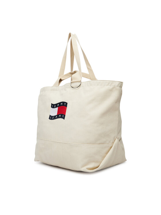 Tommy Jeans Tommy Jeans Τσάντα Tjw Wave Flag Med Tote AW0AW18466 Μπεζ