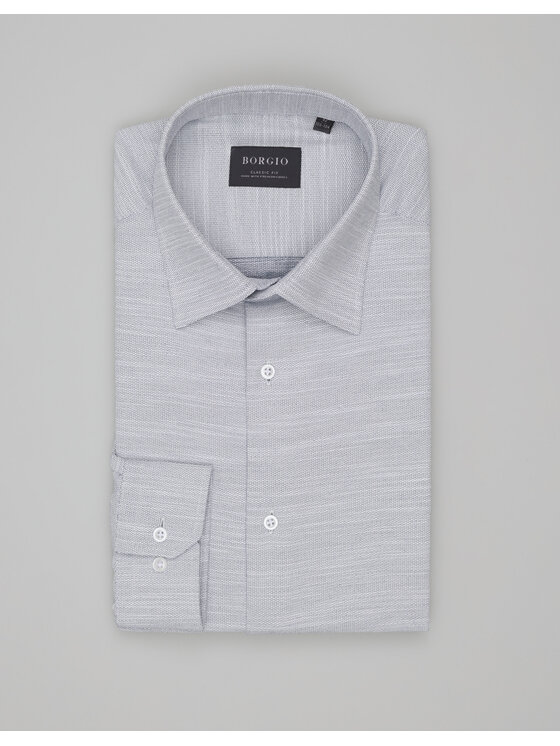 Borgio Borgio Koszula fabrizia 00545 Szary Classic Fit