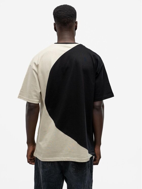 Good Luck Good Luck T-Shirt Koszulka Męska Z Krótkim Rękawem Oversize Czarna / Beżowa GOOD LUCK Loopy XXL Czarny Regular Fit
