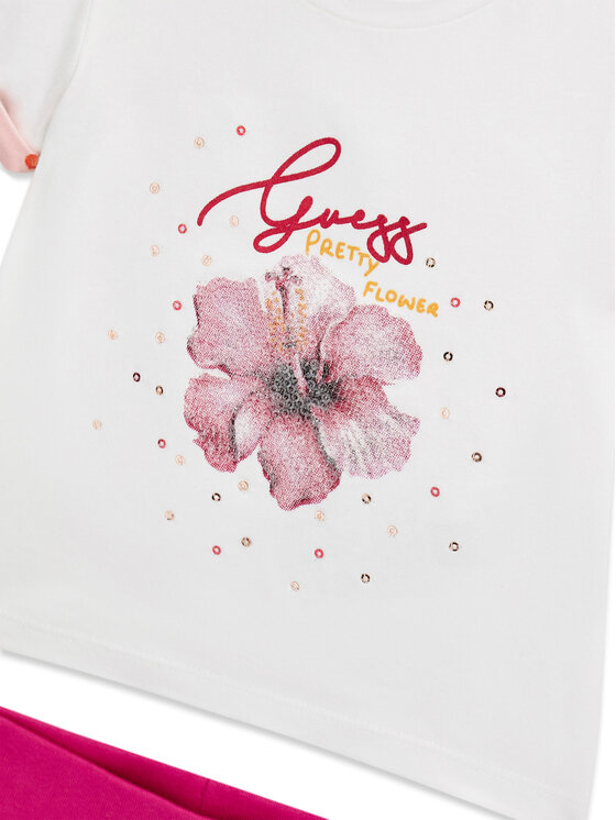 Guess Guess Set tricou și pantaloni scurți A6GG01 K6YW4 Roz Regular Fit
