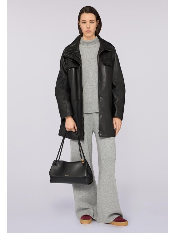 Trussardi Trussardi Kurtka skórzana 8912A000314N033 Czarny Over Fit