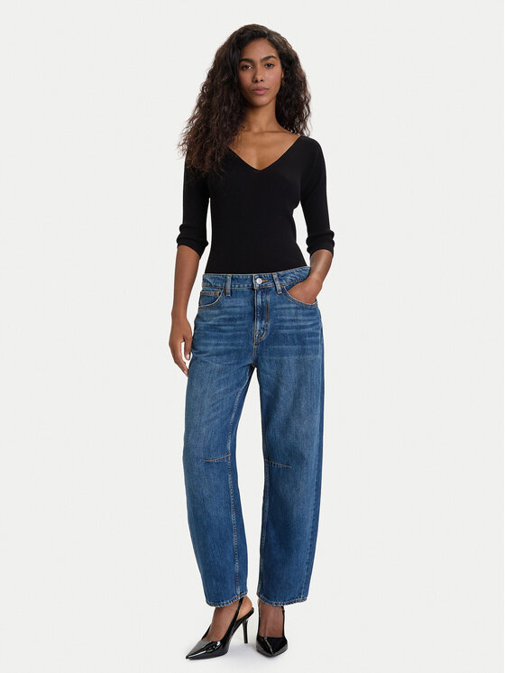 Guess Guess Džinsai W5BA2V D0460 Tamsiai mėlyna Mom Fit