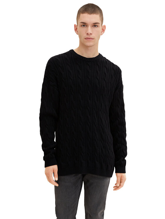 Tom Tailor Denim Пуловер 1033879 Черен Regular Fit