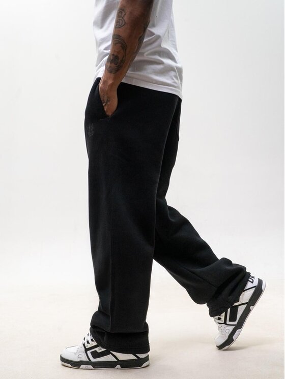 Jigga Wear Jigga Wear Spodnie dresowe Szerokie luźne korona bagy 131115 Czarny Baggy Fit