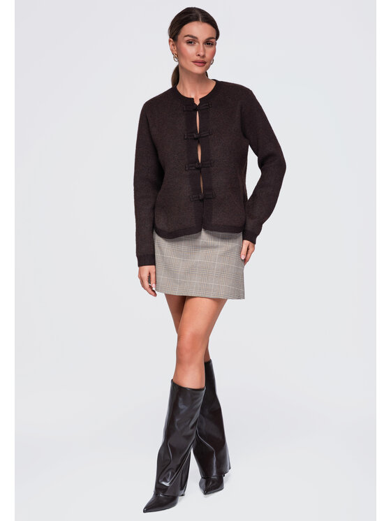 Ombre Ombre Sweter OW-SW-E0007 Brązowy Regular Fit