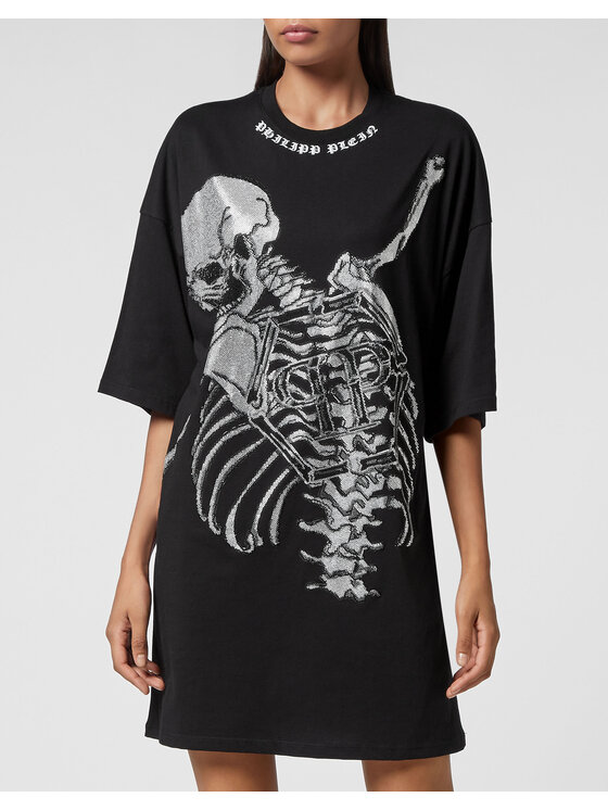 PHILIPP PLEIN PHILIPP PLEIN Sukienka codzienna 2593 Czarny Over Fit