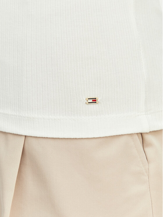 Tommy Hilfiger Tommy Hilfiger Top WW0WW52112 Bijela Slim Fit