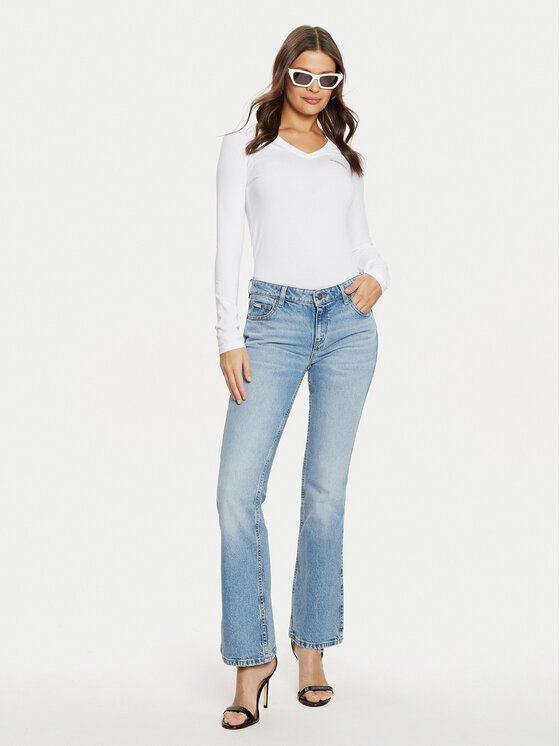 Guess Jeans Guess Jeans Majica W4YI21 J1314 Bijela Slim Fit