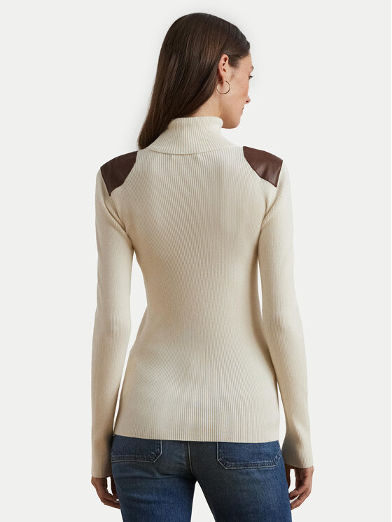 LAUREN RALPH LAUREN LAUREN RALPH LAUREN Rollkragenpullover 200951386001 Écru Slim Fit