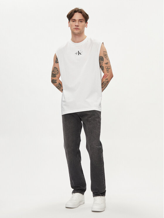 Calvin Klein Jeans Calvin Klein Jeans Tank top Monologo J30J325211 Bílá Regular Fit