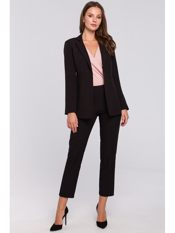 Makover Makover Marynarka K036 Czarny Regular Fit