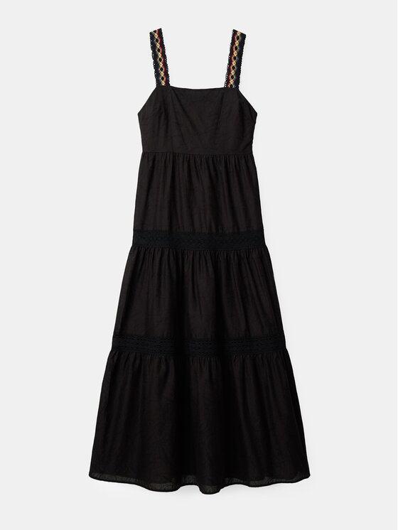 Desigual Desigual Sukienka letnia 23SWVW66 Czarny Regular Fit