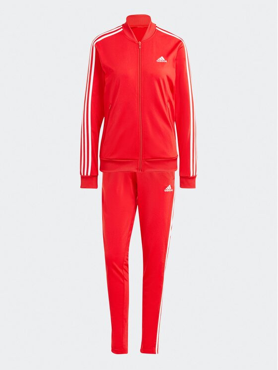adidas adidas Анцуг Essentials 3-Stripes IJ8784 Червен Slim Fit