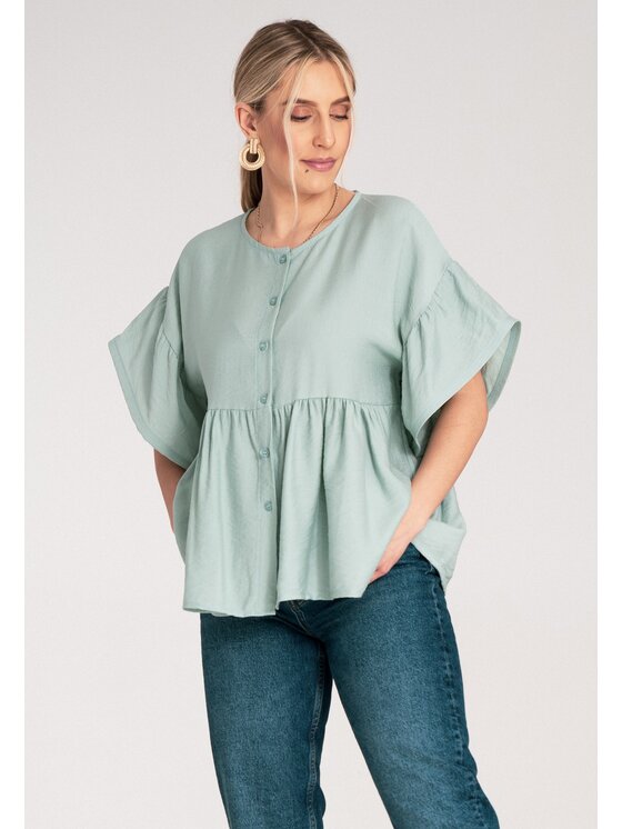 FIGL FIGL Bluzka M1211 Zielony Regular Fit