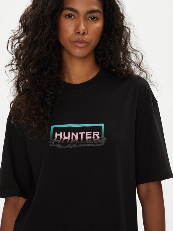 Hunter Hunter Tričko Abele UNISEX HARU0007251 Čierna Regular Fit