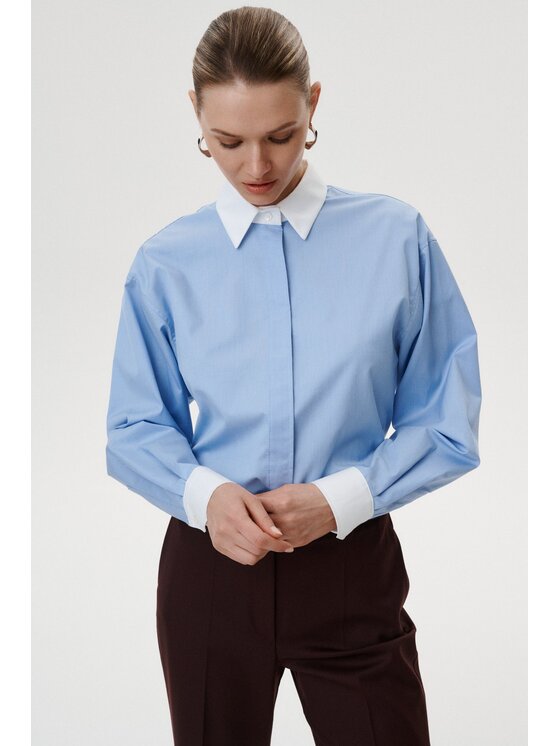 MARI PRETI MARI PRETI Camicia Nebbia Blu Regular Fit