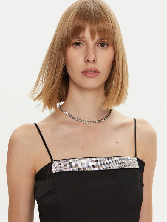 Simona Corsellini Simona Corsellini Večerní šaty A24CEAB047 Černá Slim Fit