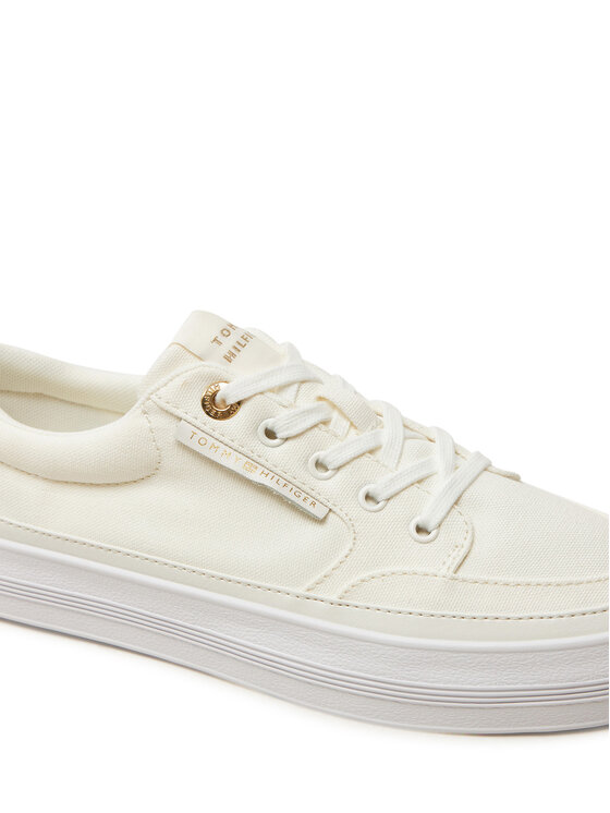 Tommy Hilfiger Tommy Hilfiger Sneakersy Essential Vulc Textile Sneaker FW0FW08323 Écru