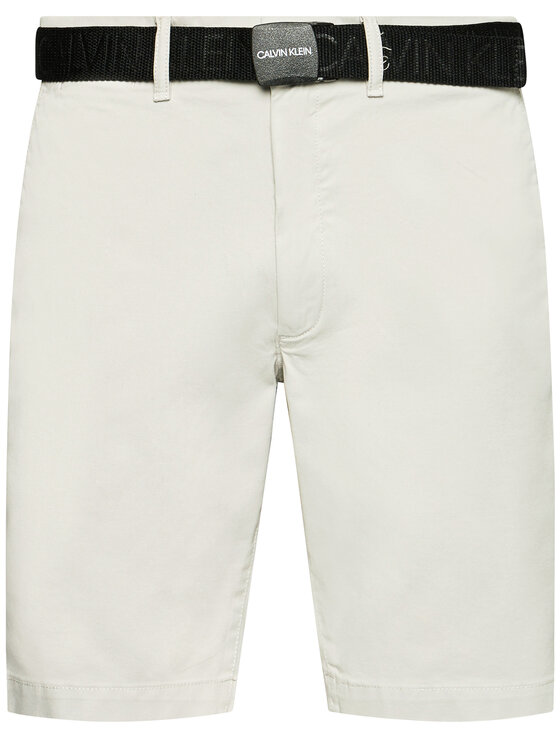 Calvin Klein Jeans Calvin Klein Jeans Bavlnené šortky Garment Dye Belted K10K107164 Sivá Slim Fit