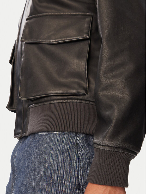 Guess Jeans Guess Jeans Яке от имитация на кожа M6BL71 K7176 Черен Regular Fit