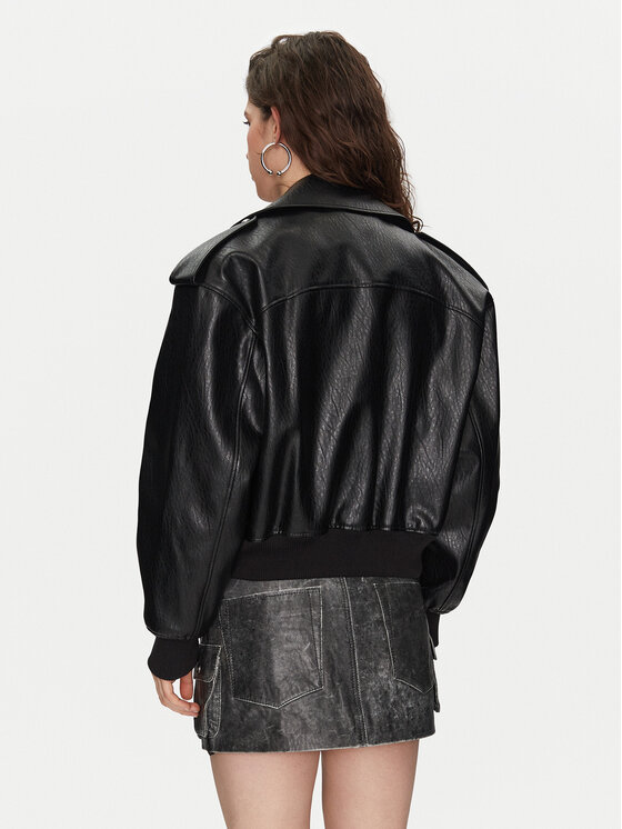 HUGO HUGO Jacke aus Kunstleder Alipha-1 50530031 Schwarz Relaxed Fit