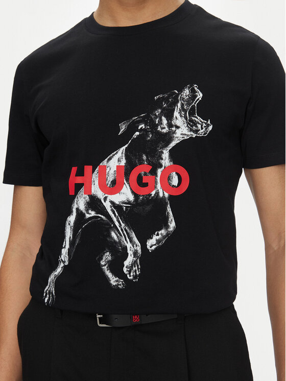 HUGO Hugo Marškinėliai Deyladec 50530607 Juoda Oversize