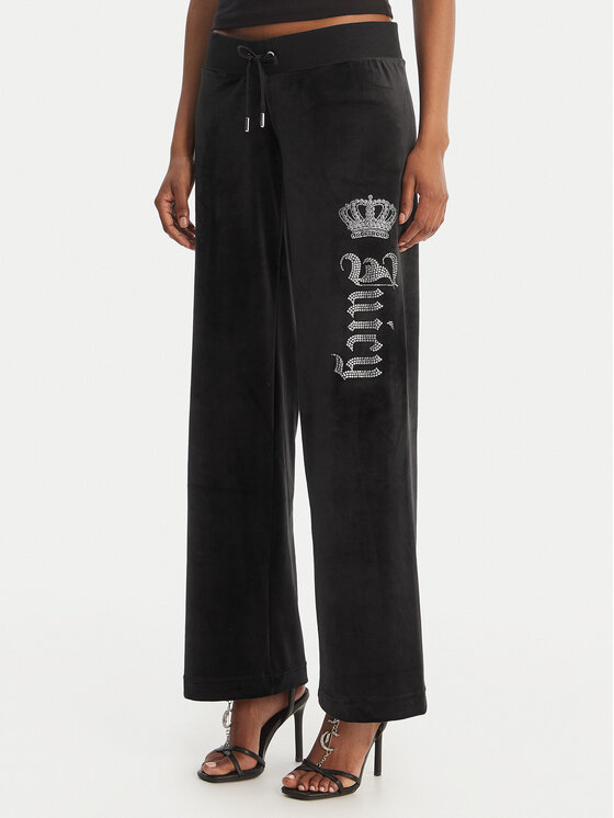 Juicy Couture Juicy Couture Teplákové nohavice Gothic Crown JCBBJ126806 Čierna Straight Leg
