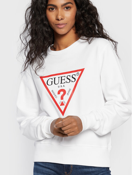 Guess Guess Mikina Original W2YQ16 KBA10 Bílá Regular Fit