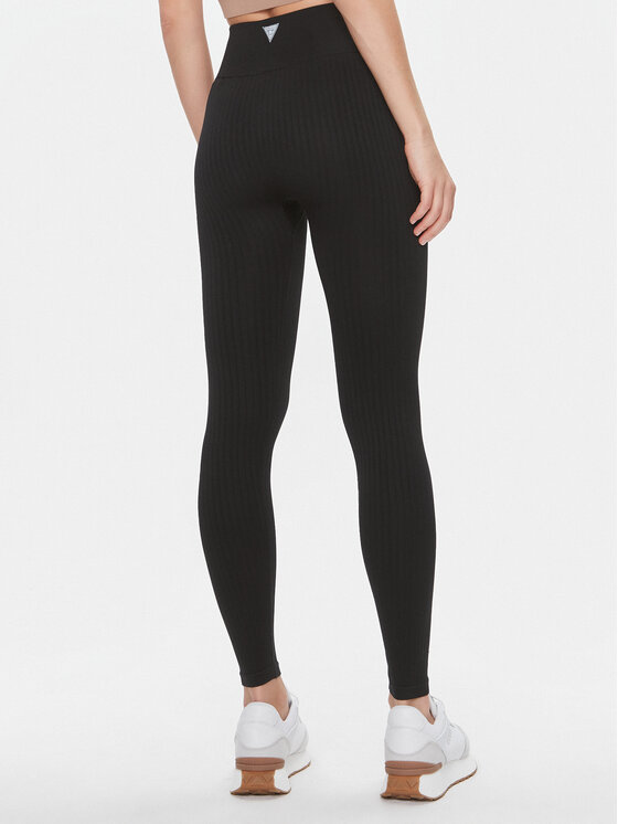 Guess Guess Legginsy Rib-Seamless V4RB00 Z3CC0 Czarny Slim Fit