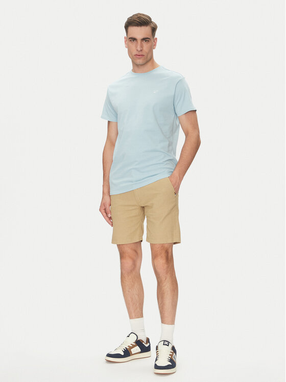 INDICODE INDICODE Szorty materiałowe Inerwilo 70-815 Beżowy Slim Fit