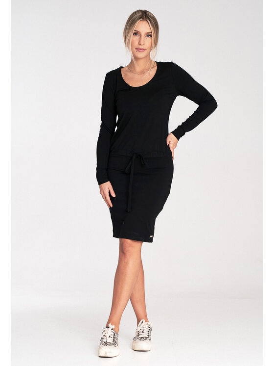 FIGL FIGL Každodenné šaty M1049 Čierna Casual Fit