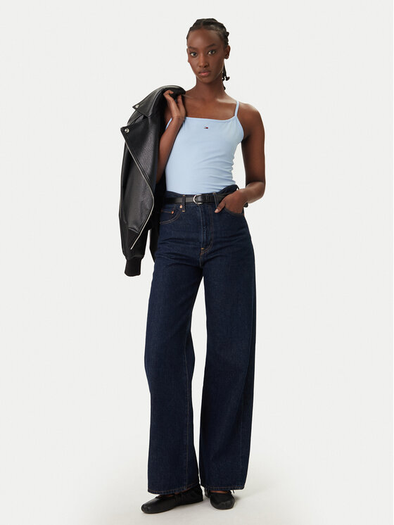 Tommy Jeans Tommy Jeans Top Essential DW0DW20675 Błękitny Slim Fit