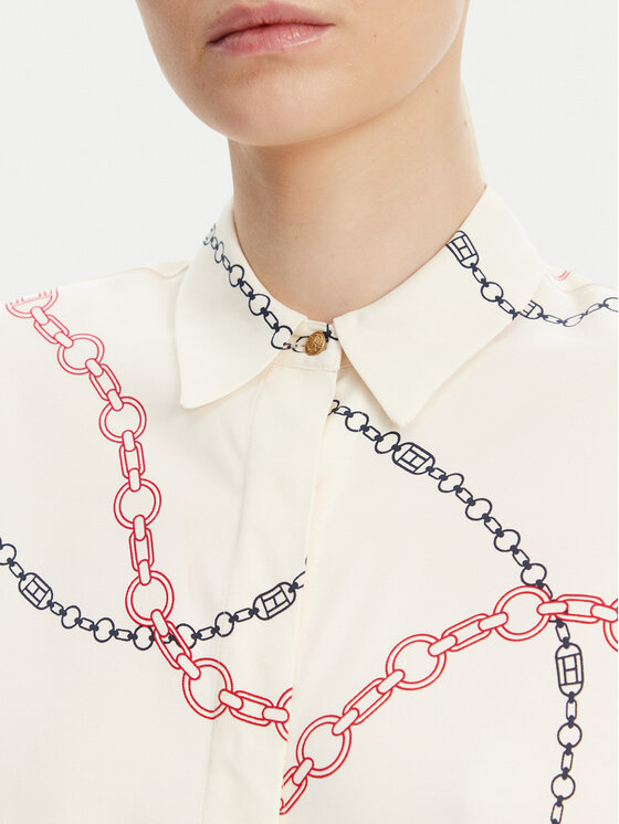 Tommy Hilfiger Tommy Hilfiger Camicia WW0WW44045 Écru Relaxed Fit