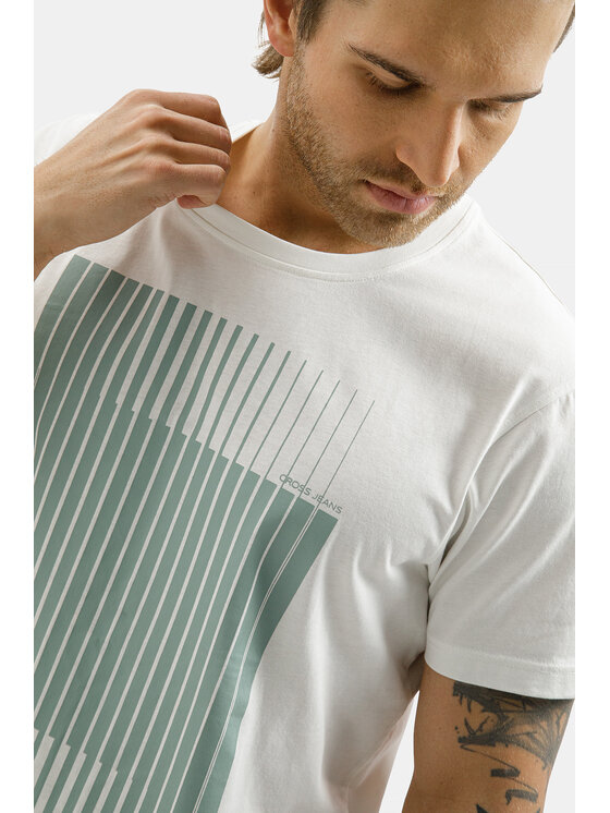 Cross Jeans Cross Jeans T-Shirt 16152-473 Biały Regular Fit