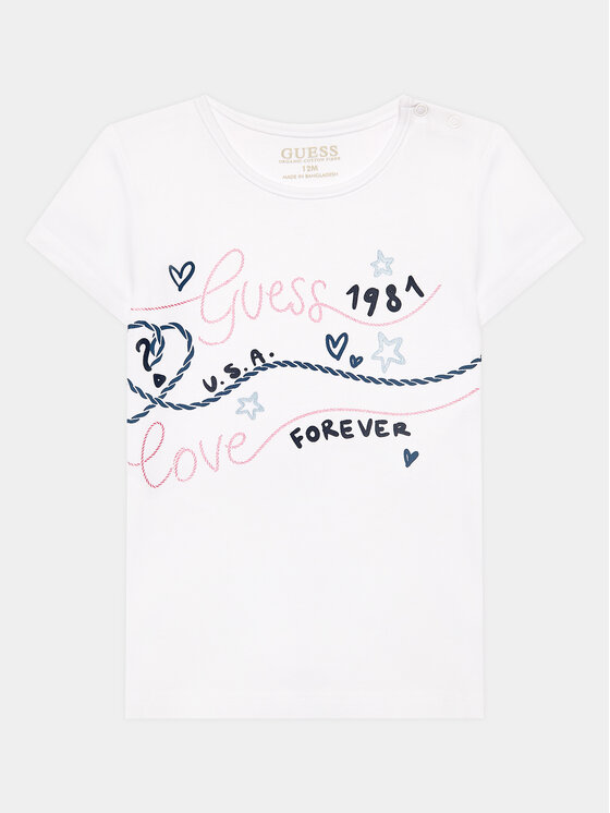Guess T-Shirt A3GI02 K6YW1 Biały Regular Fit