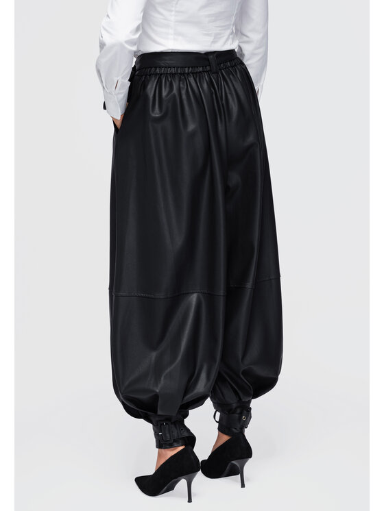 Ombre Ombre Spodnie materiałowe OW-PA-E0022 Czarny Relaxed Fit