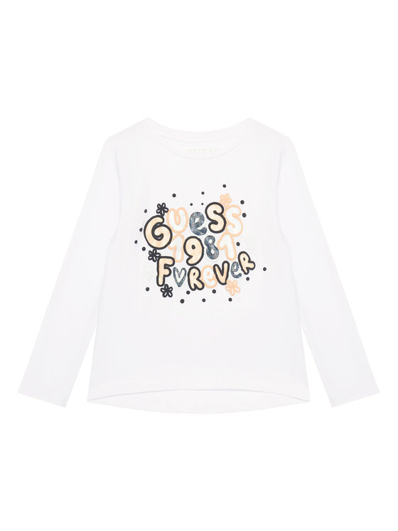 Guess Guess Блуза K5BI09 J1314 Бял Regular Fit