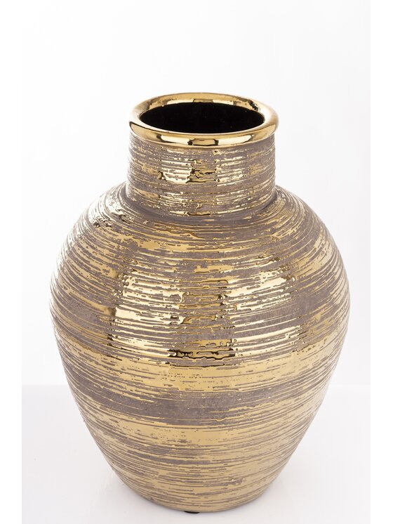 MIAhome MIAhome Wazon ceramiczny złoty, postarzany 32x24x24 cm JULITTA Złoty