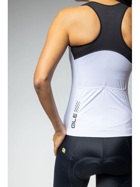 Alé Cycling Alé Cycling Koszulka rowerowa Solid Color Block Tank Top Biały Regular Fit