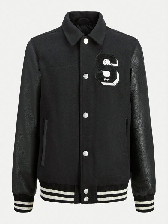 Jack & Jones Junior Jack & Jones Junior Kurtka bomber Carter 12261333 Czarny Regular Fit