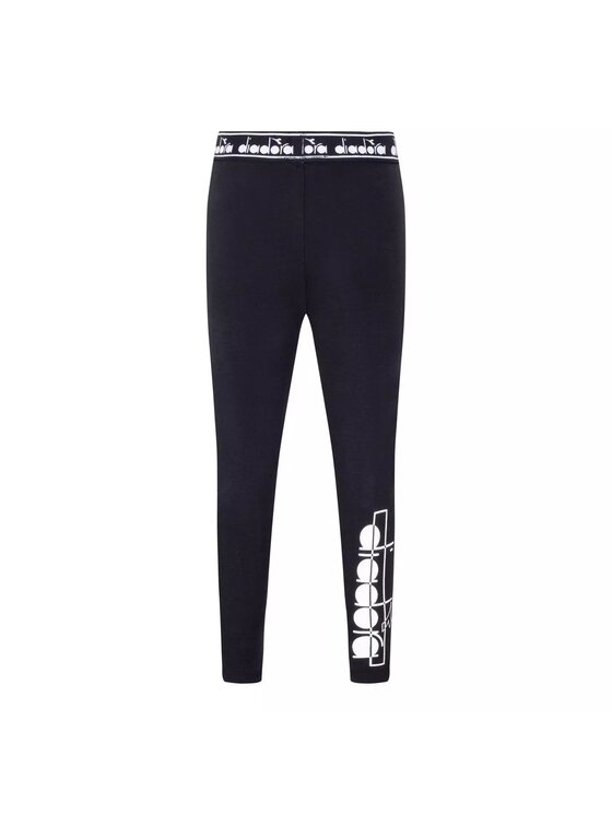Diadora Diadora Legginsy DIADORA JG. LEGGINGS LOGO MANIA Czarny