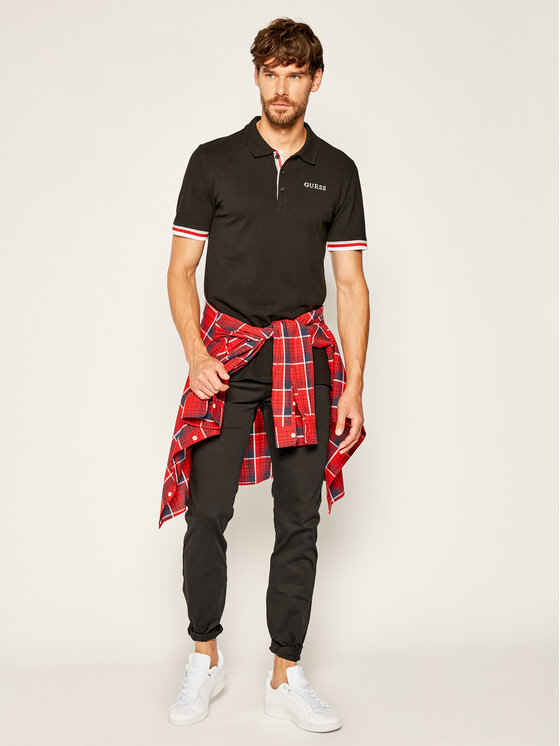 Guess Polo Clancy M0YP51 K9WF1 Nero Slim Fit • Modivo.it