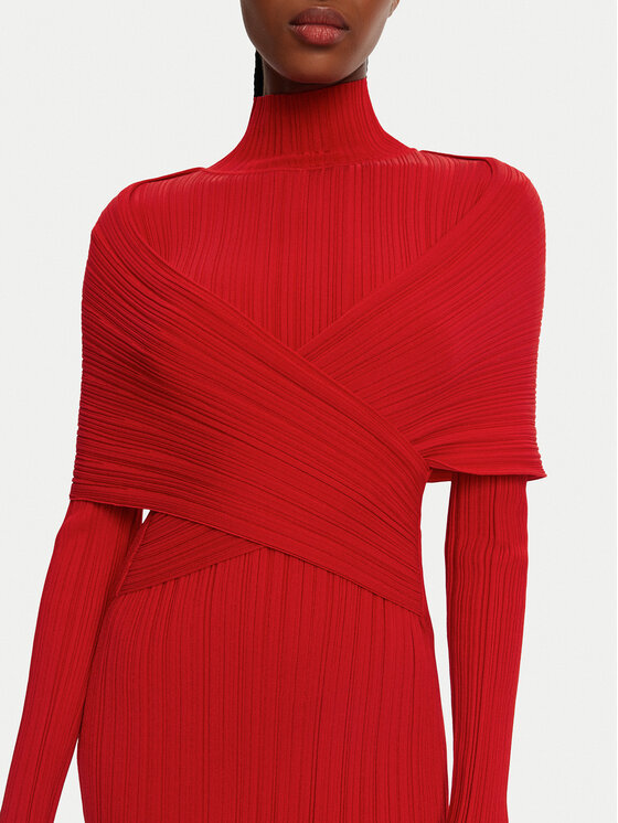 Balmain Balmain Večernja haljina DF0RR835KH70 Crvena Slim Fit
