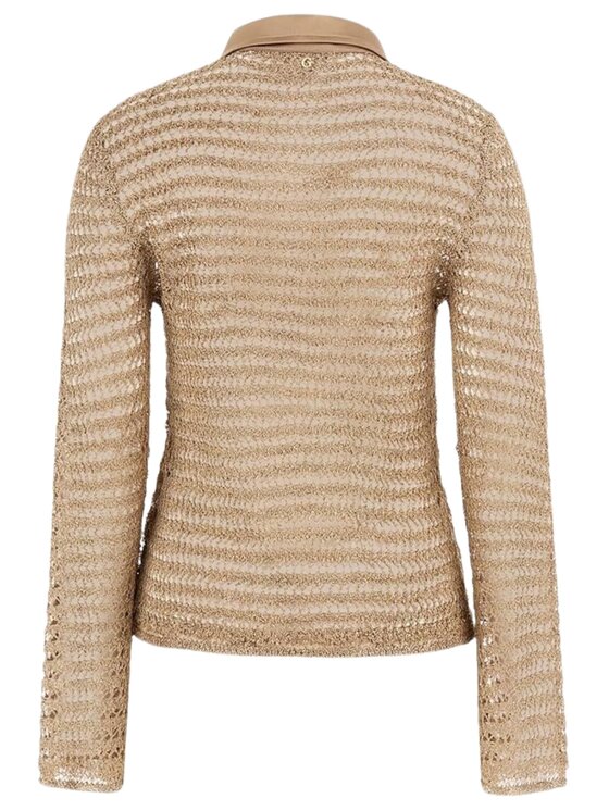 Guess Guess Πουκάμισο LS BUTTON FRONT BELLA TOP Χρυσό Slim Fit
