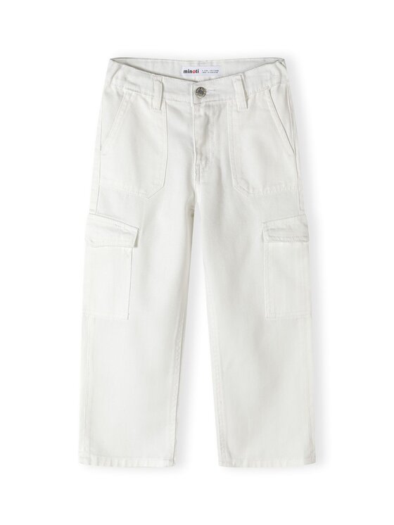 MINOTI MINOTI Spodnie cargo 22pant43 Biały Regular Fit