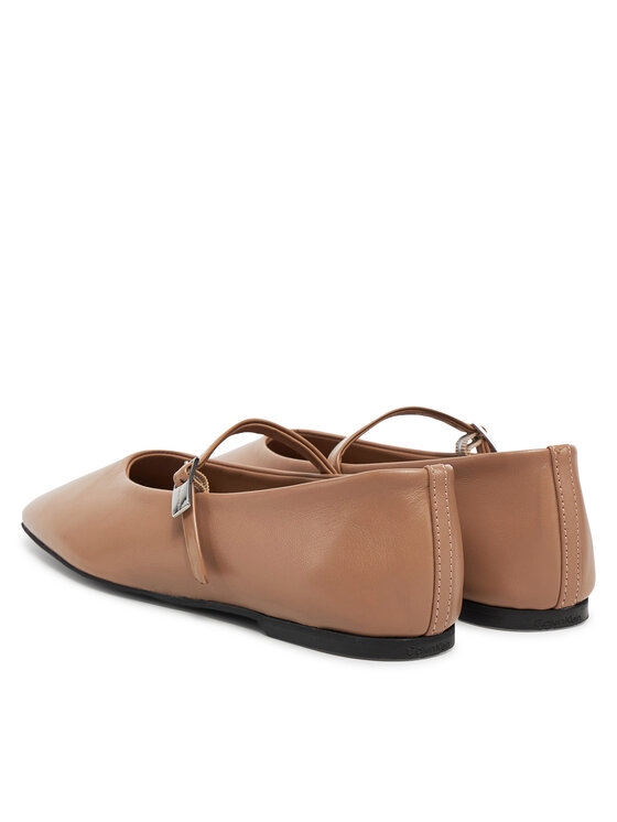 Calvin Klein Calvin Klein Balerinke Ballerina New Buckle - Lth HW0HW02483 Smeđa