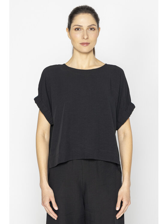 Deni Cler Milano Deni Cler Milano Bluzka T-DC-1239-E2-20-90-1 Czarny Loose Fit
